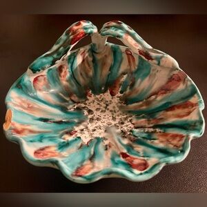 Glazed Shell Shaped Trinket Bowl- Made in Itsly